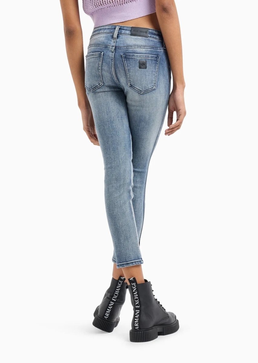 Jeans Super Skinny Slit Capri - Armani Exchange - Taxi Bleu Moda Donna - 2000000081205