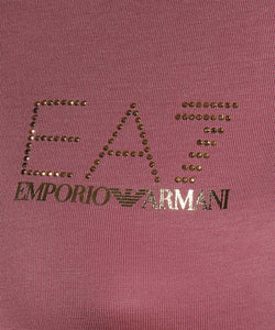 T-shirt con logo strass - Emporio Armani 7 - Taxi Bleu Moda Donna - 2000000085333