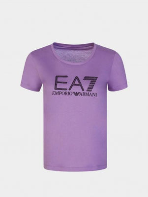 T-shirt con logo strass - Emporio Armani 7 - Taxi Bleu Moda Donna - 2000000012674