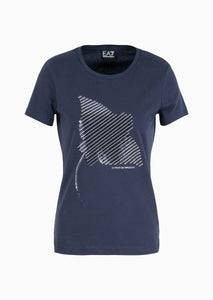 T-shirt con vela paillettes - Emporio Armani 7 - Taxi Bleu Moda Donna - 2000000080390