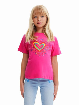 T-shirt Heart - DESIGUAL bambina - Taxi Bleu Moda Donna -