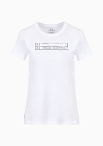 T-shirt logo rettangolo - Armani Exchange - Taxi Bleu Moda Donna - 2000000080932