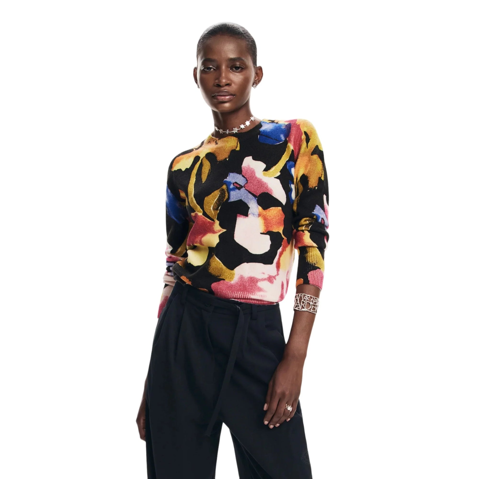 Maglione stampa a fiori - Desigual  24wwjf49  2000000114606