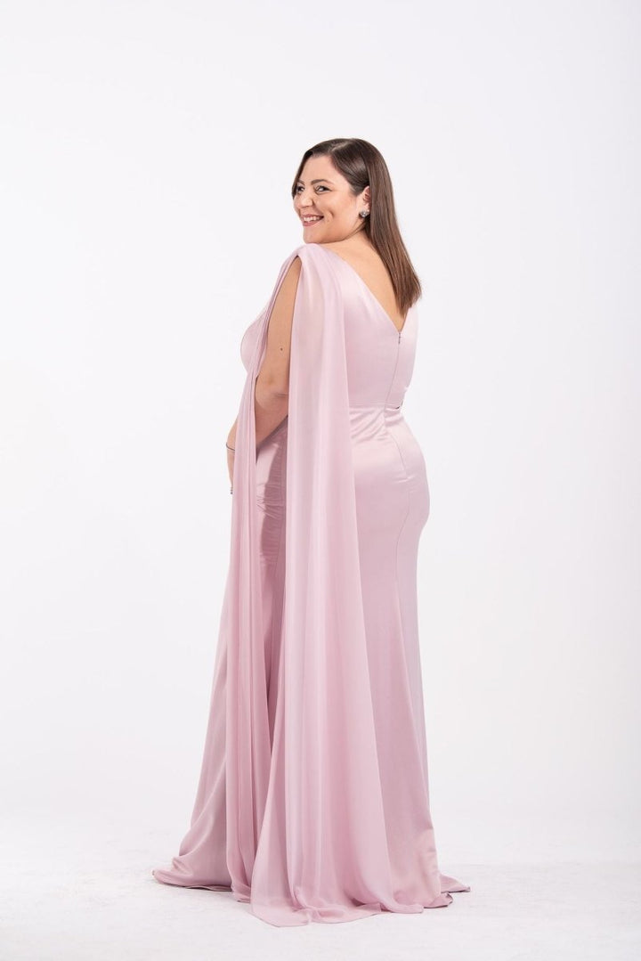 Abito con drappo in georgette+stola - Italia Couture - Taxi Bleu Moda Donna - 2000000077307