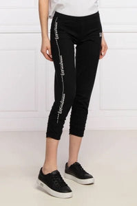 Leggings nero con arricciatura caviglia - Emporio Armani 7 - Taxi Bleu Moda Donna - 2000000084954