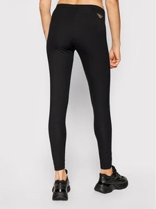 Leggings nero con logo borchiato oro - Emporio Armani 7 - Taxi Bleu Moda Donna - 2000000084985