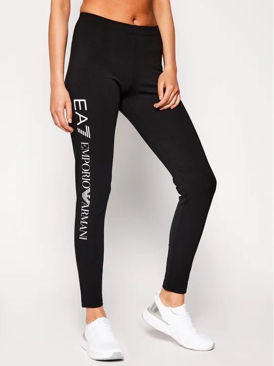 Leggings nero con scritta bianca - Emporio Armani 7 - Taxi Bleu Moda Donna - 2000000084800