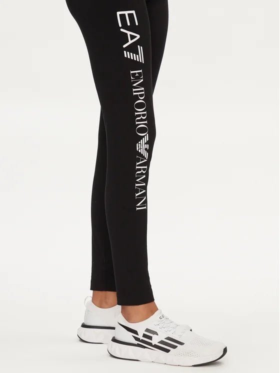 Leggings nero e scritta platino - Emporio Armani 7 - Taxi Bleu Moda Donna - 2000000085005