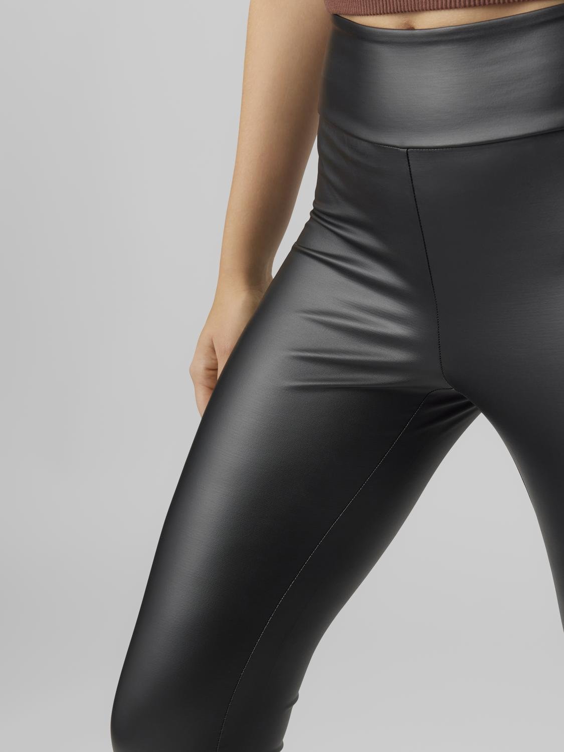 Leggings pelle Suella con fascia in vita - Vero Moda