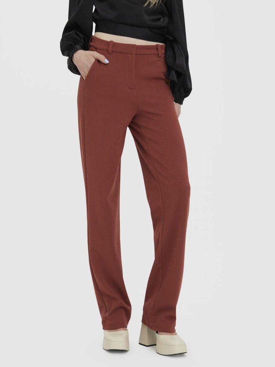 Pantaloni slim straight Zamira - Vero Moda 10255128 - mattone 2000000096353 - Taxi Bleu Moda Donna - 2000000096353