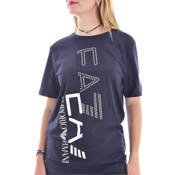 T-shirt con borchie - Emporio Armani 7 - Taxi Bleu Moda Donna - 2000000085241