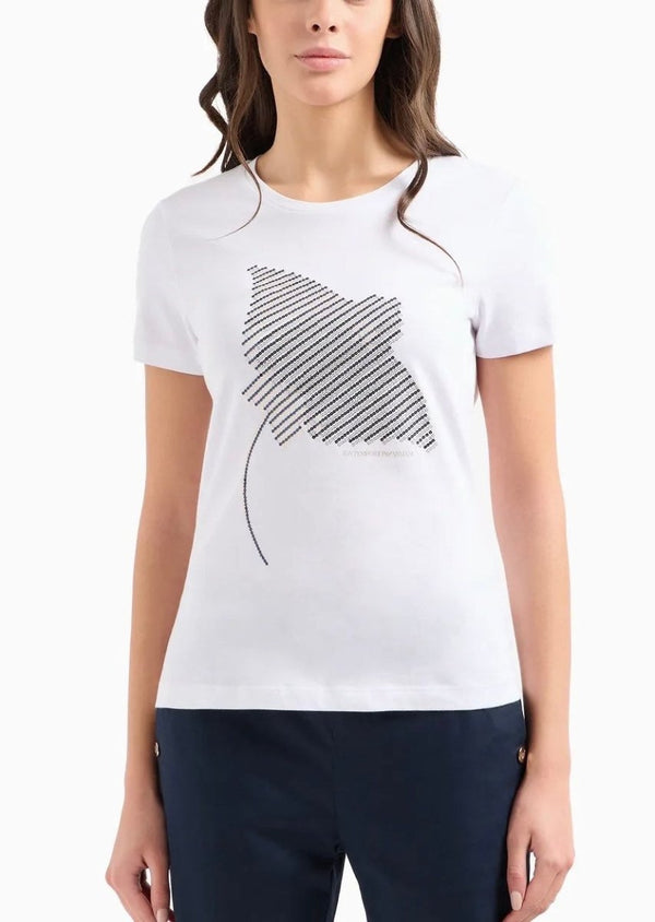 T-shirt con vela paillettes - Emporio Armani 7 - Taxi Bleu Moda Donna - 2000000080345