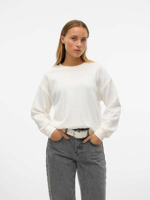 Felpa Daisy Pearl - Vero Moda  10321355 - panna  2000000123516