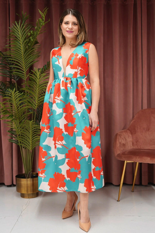 Abito a ruota stampato - Rosa Biondillo - Taxi Bleu Moda Donna - 2000000072487