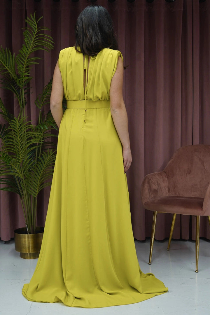 Abito verde lime con cinturone - Rosa Biondillo - Taxi Bleu Moda Donna - 2000000072364